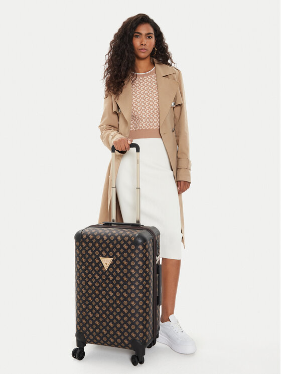 Guess Vidutinio dydžio lagaminas Guess Wilder (P) Travel TWP745 29820 Ruda