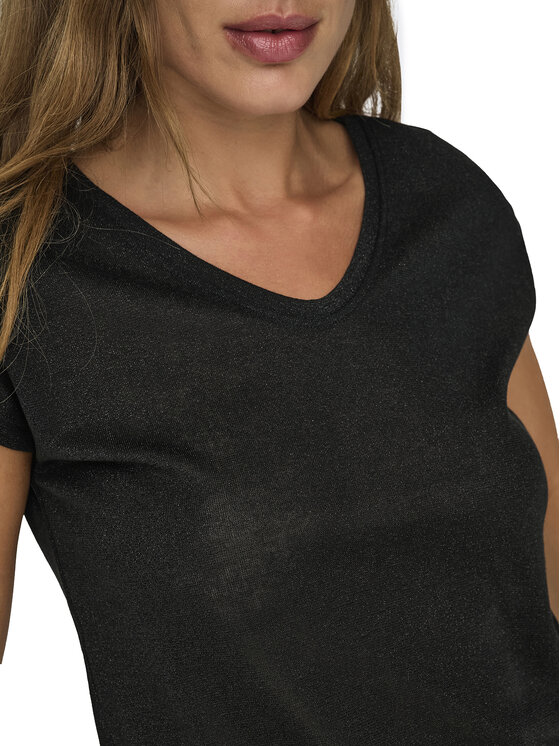 ONLY ONLY Camiseta Silvery 15136069 Negro Loose Fit