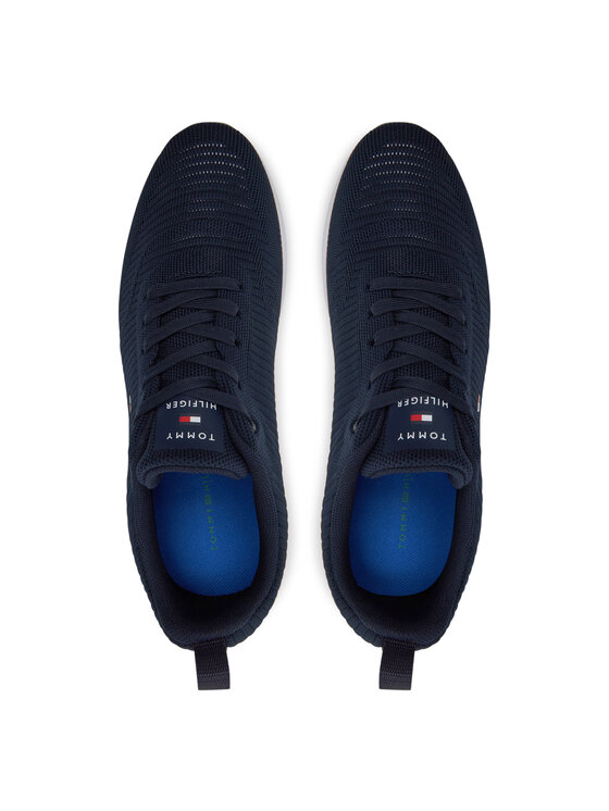 Tommy Hilfiger Сникърси Tommy Hilfiger Corporate Knit Rib Runner FM0FM02838 Тъмносин