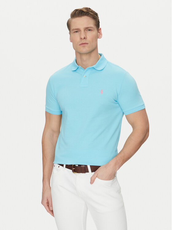 Polo Ralph Lauren Polo Ralph Lauren Поло Core Replen 710782592 Голубий Custom Slim Fit