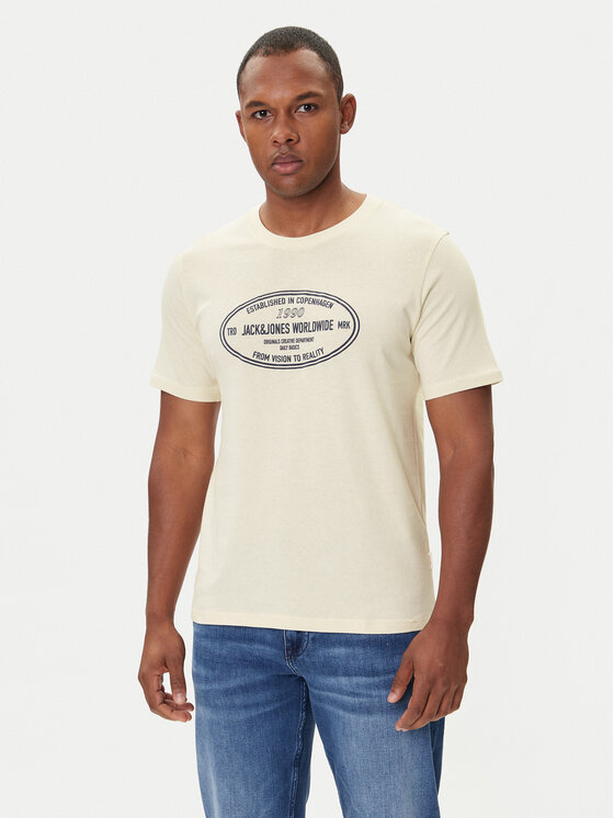 Jack & Jones Jack & Jones Camiseta York 12283800 Écru Relaxed Fit