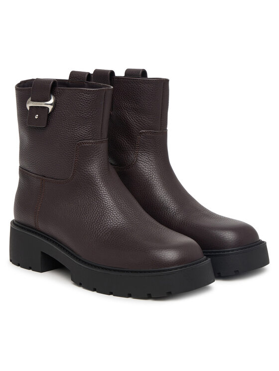 Calvin Klein Bokacsizma Calvin Klein Chunky Ankle Boot Lth Hdw HW0HW03202 Sötétbarna