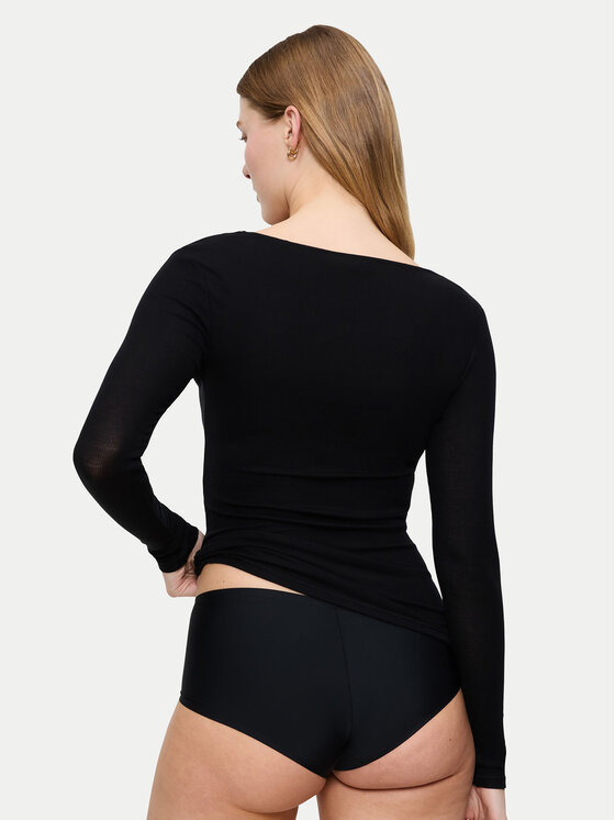 Triumph Triumph Pižamos palaidinė Bauty Layers 10225060 Juoda Slim Fit