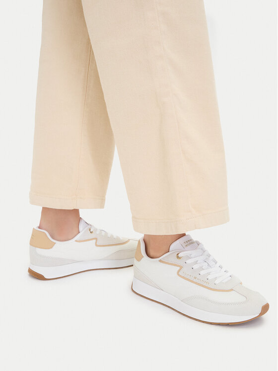 Tommy Hilfiger Snīkeri Tommy Hilfiger Th Retro Runner Mix FW0FW09410 Balts