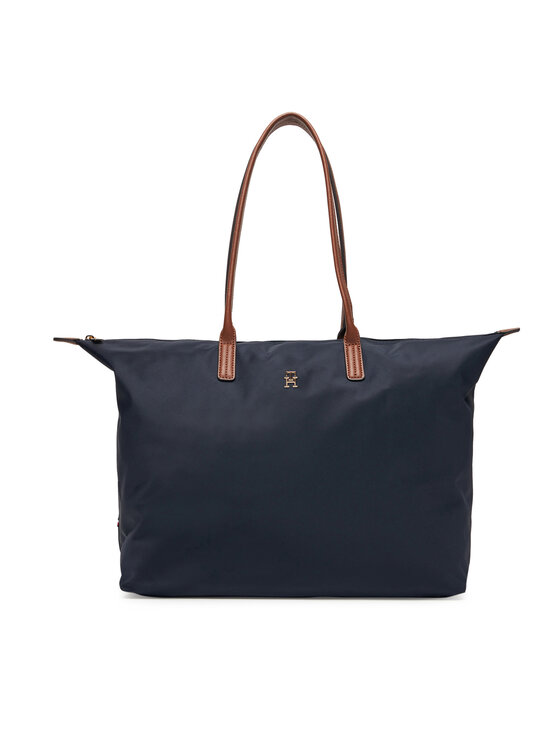 Tommy Hilfiger Torebka Tommy Hilfiger Popette Maxi Tote AW0AW17996 Granatowy
