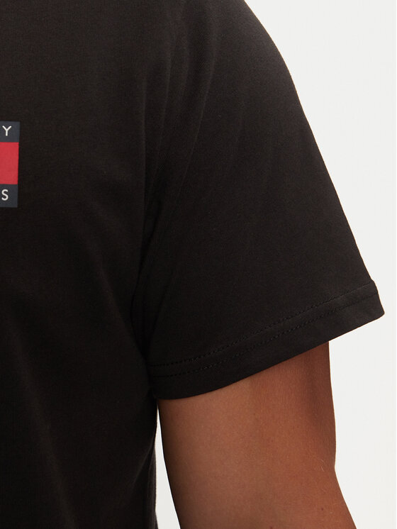 Tommy Jeans Tommy Jeans Póló Essential Flag DM0DM20740 Fekete Slim Fit