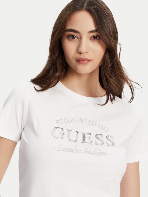 Guess Guess Футболка V5YI12 J1314 Білий Regular Fit