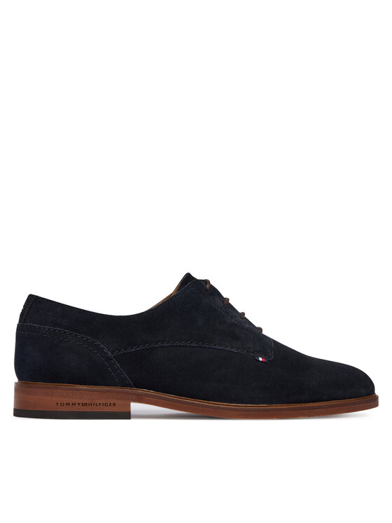 Tommy Hilfiger Nizki čevlji Tommy Hilfiger Hilfiger Suede Dress Shoe FM0FM05776 Mornarsko modra