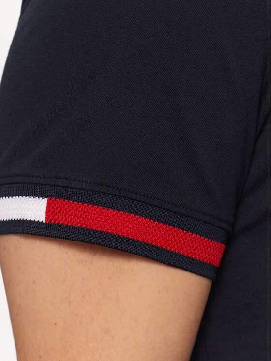 Tommy Hilfiger Tommy Hilfiger Majica Global Stripe MW0MW38078 Mornarsko modra Regular Fit