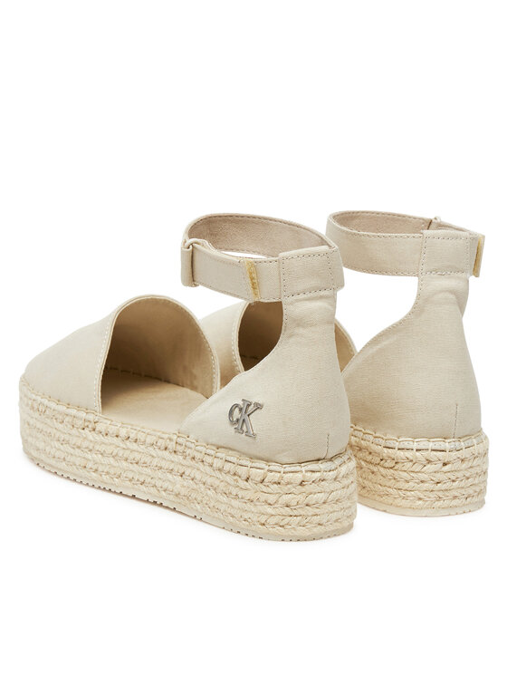 Calvin Klein Jeans Espadrilky Calvin Klein Jeans Flatform Espadrille Sling Mg YW0YW01735 Béžová