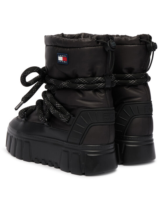 Tommy Jeans Stivali da neve Tommy Jeans Tjw Platform Nylon Snowboot Wl EN0EN03163 Nero