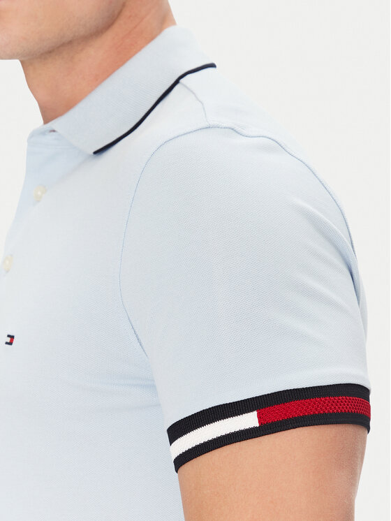 Tommy Hilfiger Tommy Hilfiger Polo Flag Cuff MW0MW38458 Celeste Slim Fit