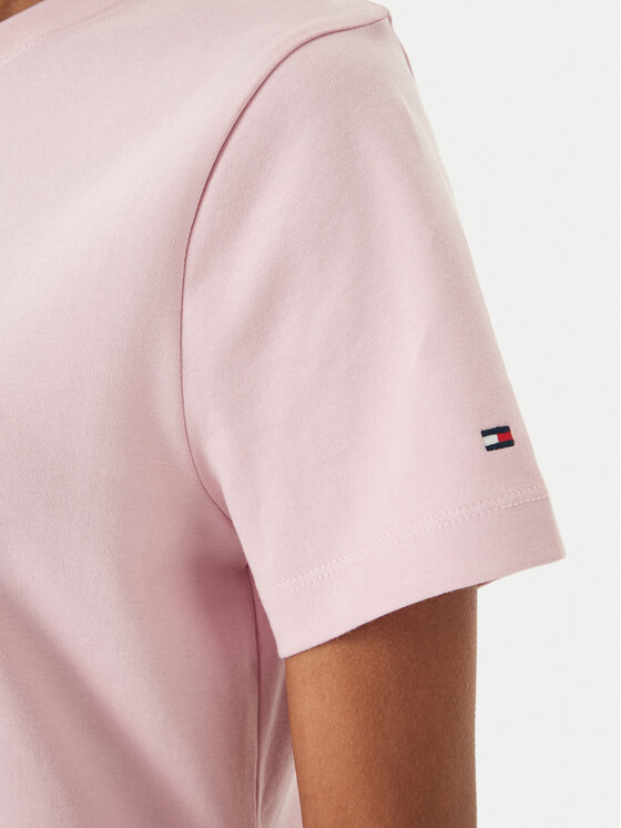 Tommy Hilfiger Tommy Hilfiger Camiseta Logo Interlock WW0WW48707 Rosa claro Regular Fit