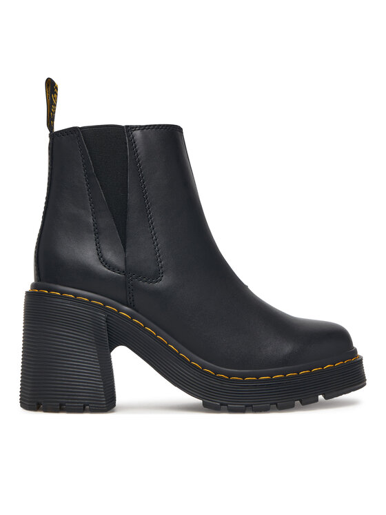 Dr. Martens Botine Dr. Martens Spence Leather Flared Heel DM26440001 Negru