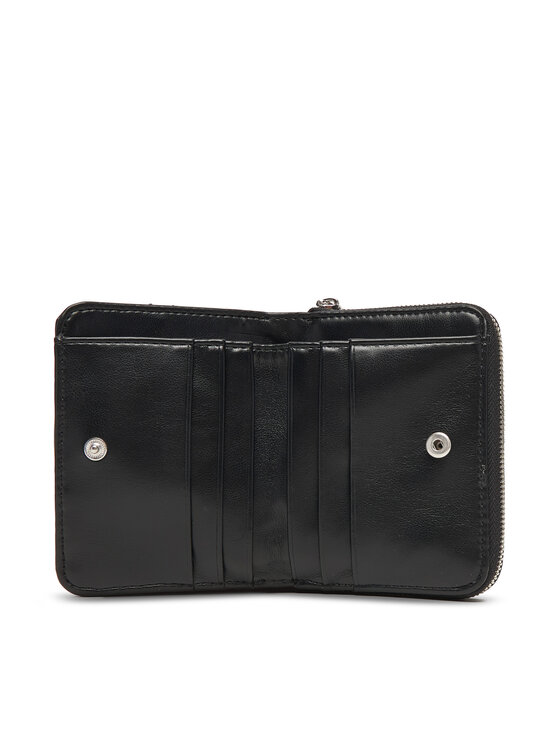 Calvin Klein Портфейл Calvin Klein Quilted Flap Zip Around LV04F1124G Черен
