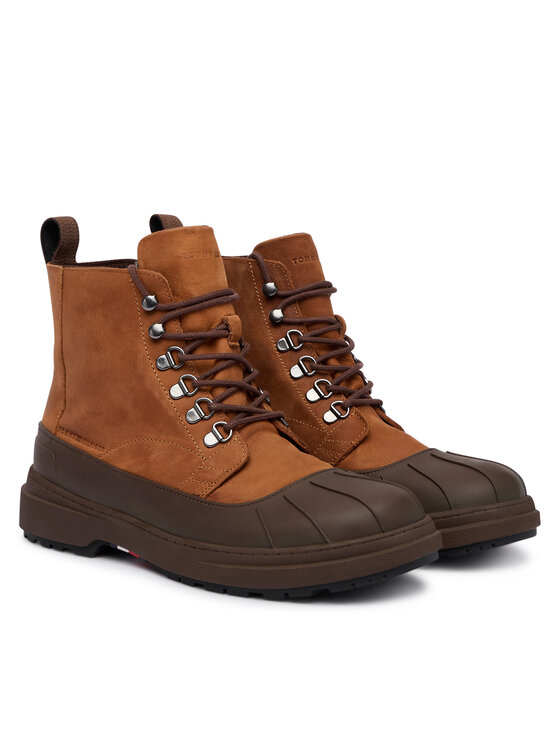 Tommy Hilfiger Trzewiki Tommy Hilfiger Outdoor Rubber Lth Boot Wpm FM0FM05957 Brązowy