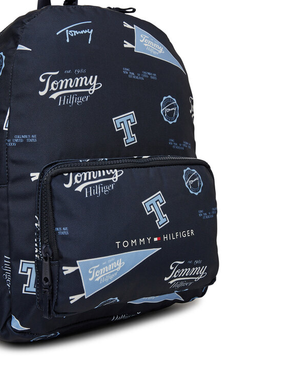 Tommy Hilfiger Ruksak Tommy Hilfiger Th Essential Printed Backpack AU0AU01992 Tmavomodrá