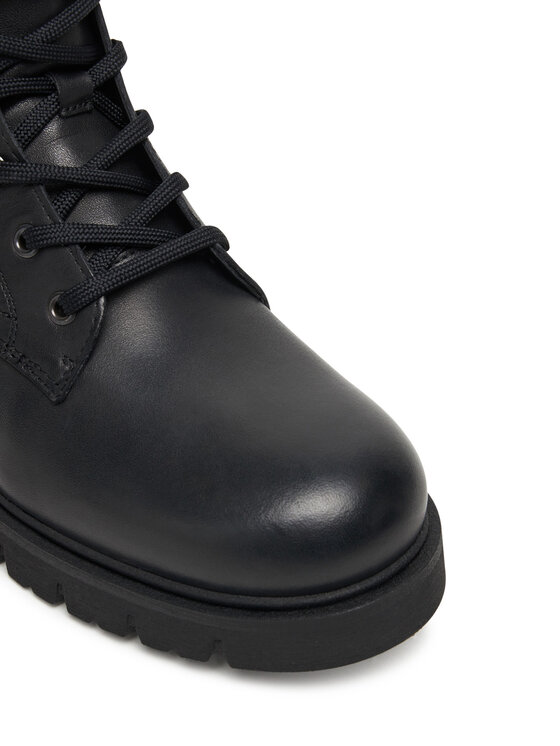 Tommy Jeans Ορειβατικά παπούτσια Tommy Jeans Tjw Lace Up Leather Boot EN0EN02824 Μαύρο
