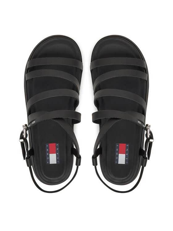 Tommy Jeans Sandały Tommy Jeans Tjw Wedgy Strappy Sandal EN0EN02756 Czarny
