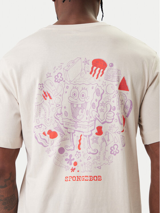 Jack & Jones Jack & Jones Camiseta Spongebob 12286631 Beis Relaxed Fit
