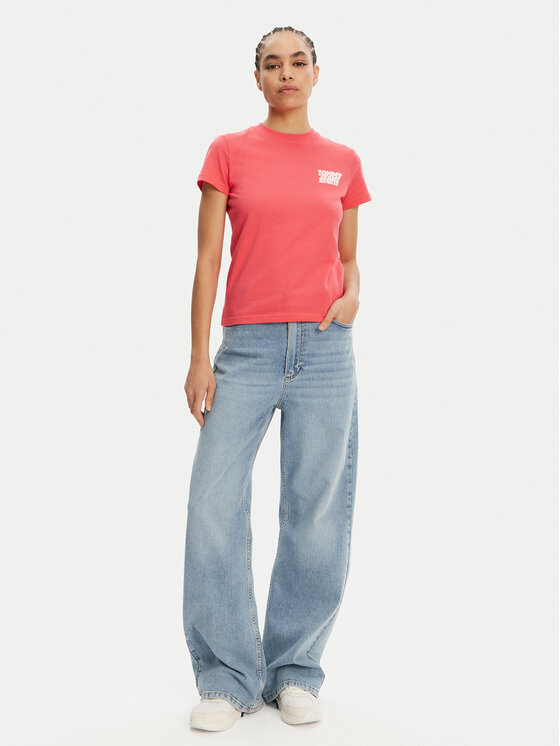 Tommy Jeans Tommy Jeans Camiseta Bubble DW0DW21338 Rosa Regular Fit