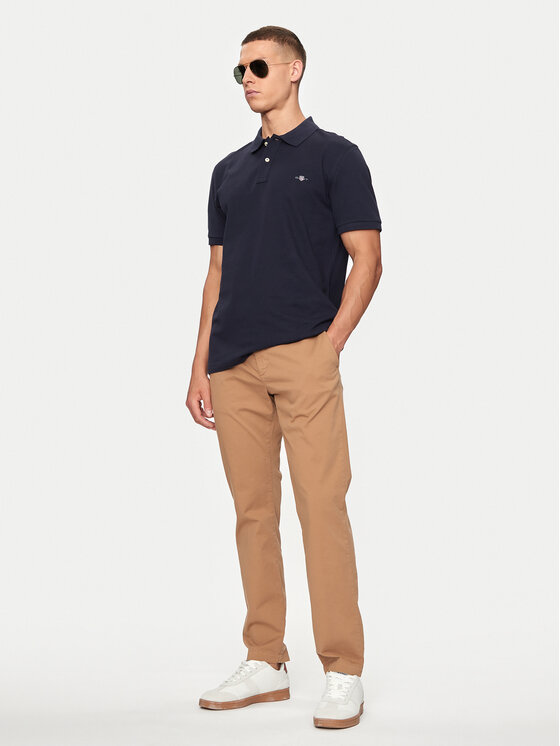 Gant Gant Polo marškinėliai Shield 2220 Tamsiai mėlyna Slim Fit