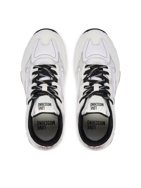 LOVE MOSCHINO Sneakersy LOVE MOSCHINO JA15556G0PINR10A Biały