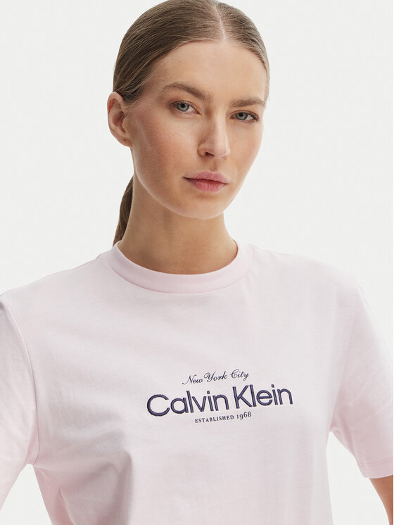 Calvin Klein Jeans Calvin Klein Jeans Majica NYC Logo LV047F810G Roza Classic Fit