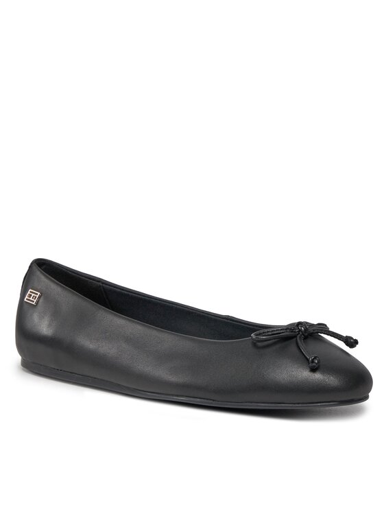 Tommy Hilfiger Μπαλαρίνες Tommy Hilfiger Essential Leather Ballerina FW0FW07768 Μαύρο