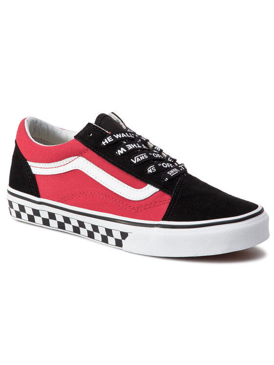 zapatillas vans old skool vans negras y rojas