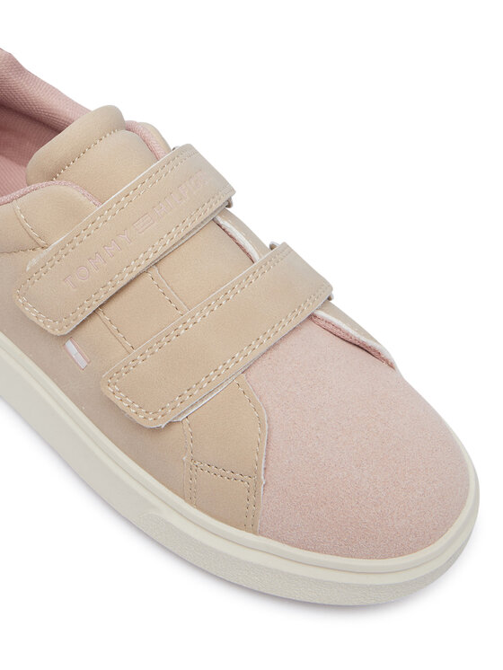 Tommy Hilfiger Laisvalaikio batai Tommy Hilfiger Low Cut Velcro Sneaker T1A9-35062-0315 S Šviesiai smėlinė