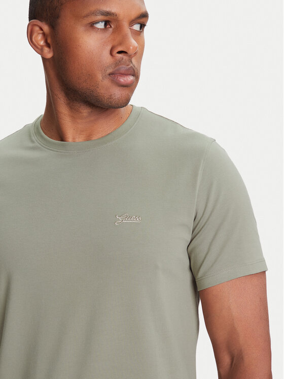 Guess Guess Футболка M4GI70 KC9X0 Хакі Slim Fit