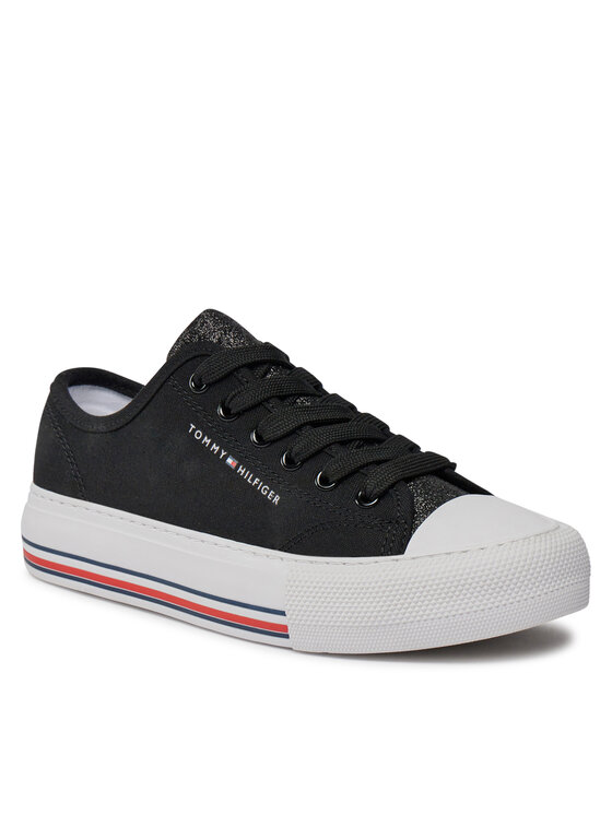 Tommy Hilfiger Scarpe da ginnastica Tommy Hilfiger Low Cut Lace-Up Sneaker T3A9-33185-1687 S Nero