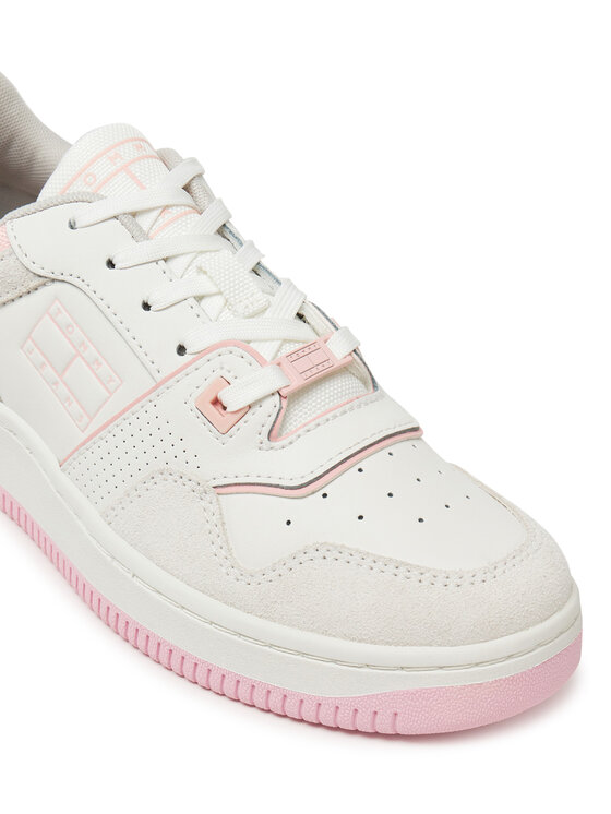 Tommy Jeans Laisvalaikio batai Tommy Jeans Tjw Retro Basket Washed Suede EN0EN02773 Balta