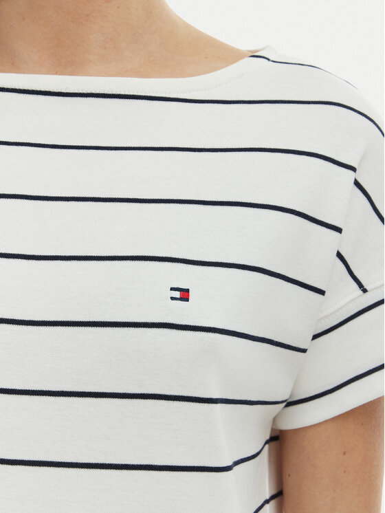 Tommy Hilfiger Tommy Hilfiger Camiseta WW0WW49723 Écru Loose Fit
