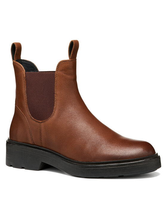Geox Kotníková obuv s elastickým prvkem Geox D Swelen D665GI 81 C6R7J Tmavě hnědá