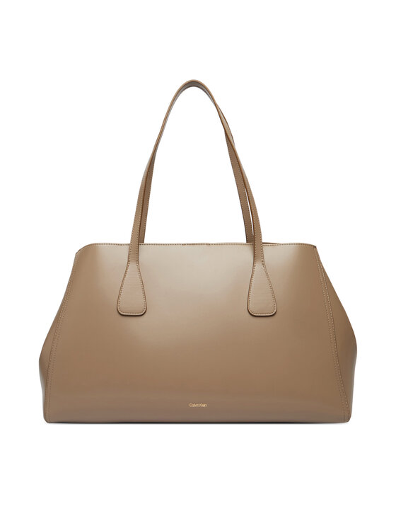 Calvin Klein Дамска чанта Calvin Klein Ck Snap Large Tote LV04F3502G Бежов