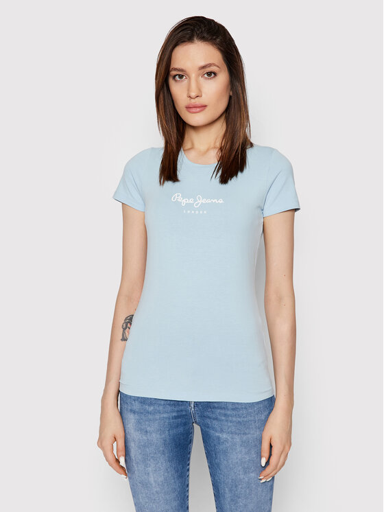 Pepe Jeans Pepe Jeans Футболка New Virgina PL505202 Голубий Slim Fit