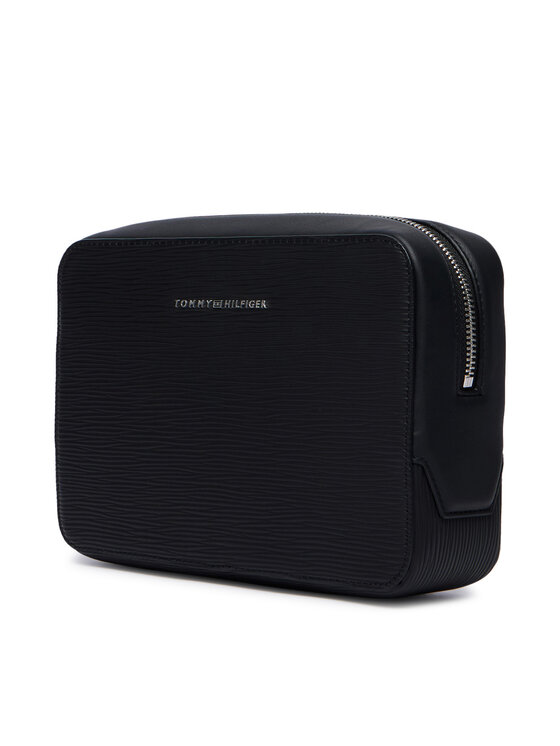 Tommy Hilfiger Kozmetická taštička Tommy Hilfiger Th Business Saffiano Washbag AM0AM14803 Čierna