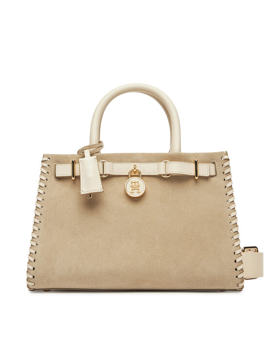 Geantă Tommy Hilfiger American Icon Mini Tote Su AW0AW17469 Bej