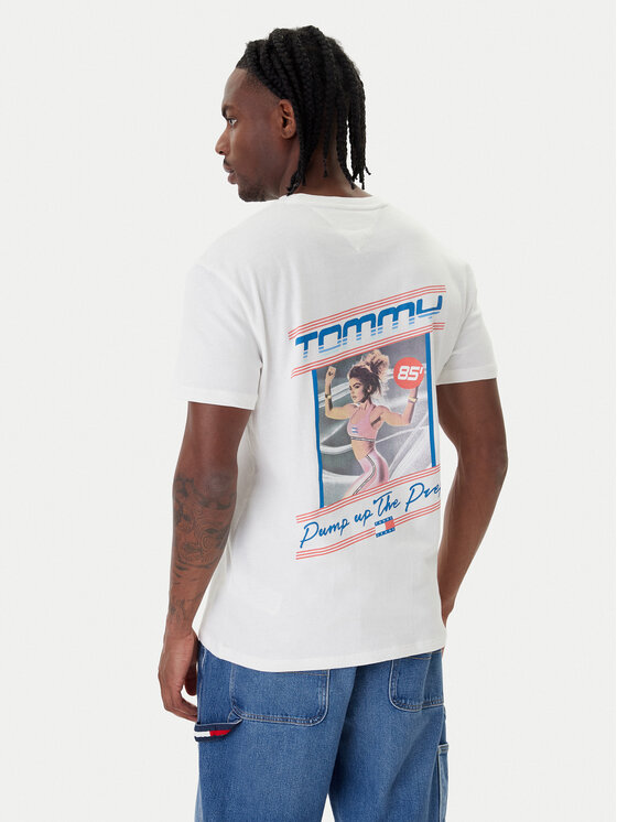 Tommy Jeans Tommy Jeans Camiseta Poster DM0DM22541 Blanco Regular Fit