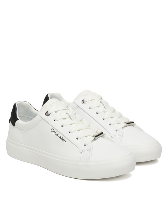 Calvin Klein Laisvalaikio batai Calvin Klein Vulc Lace Up Lth/Moire Bt HW0HW02747 Balta