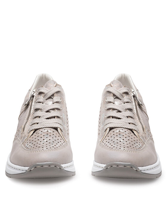 Rieker Sneakersy Rieker N4327-80 Srebrny