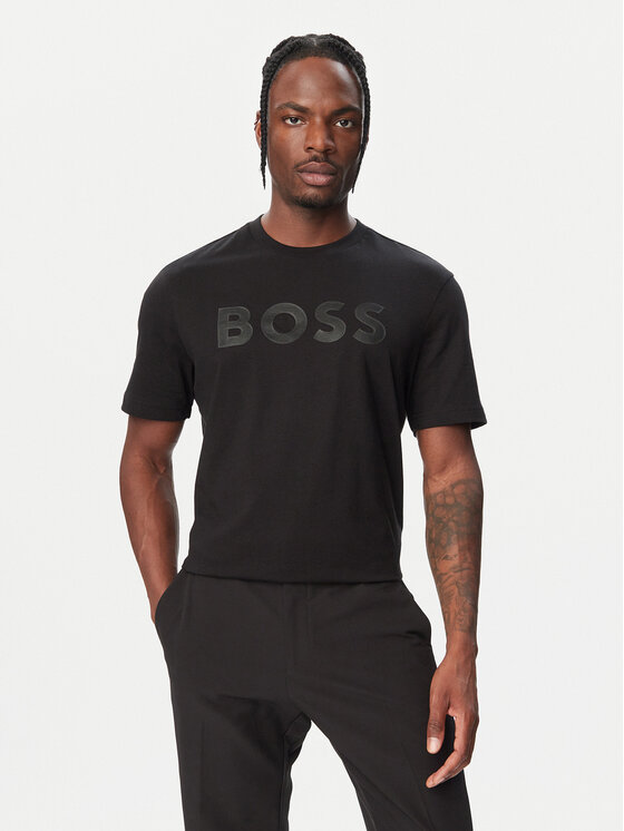 BOSS BOSS Camiseta Structure Logo 50566883 Negro Regular Fit