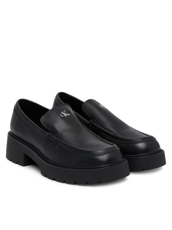 Calvin Klein Jeans Čevlji brez vezalk Calvin Klein Jeans Chunky Cupsole Ru Patch Lth YW0YW01862 Črna