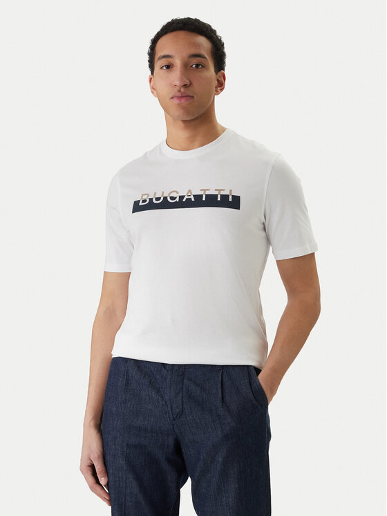 Bugatti Bugatti Camiseta 8350-75043C Blanco Regular Fit