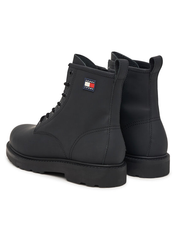 Tommy Jeans Μποτίνια Tommy Jeans Archive '01 Rubber Lace Boot EM0EM01781 Μαύρο