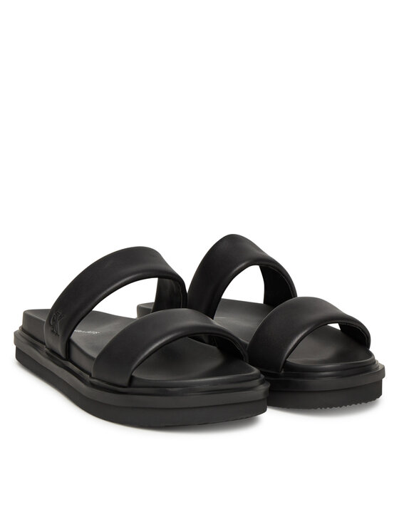 Calvin Klein Jeans Ciabatte Calvin Klein Jeans Flat Molded Doublebar Sandal Lth YM0YM01226 Nero