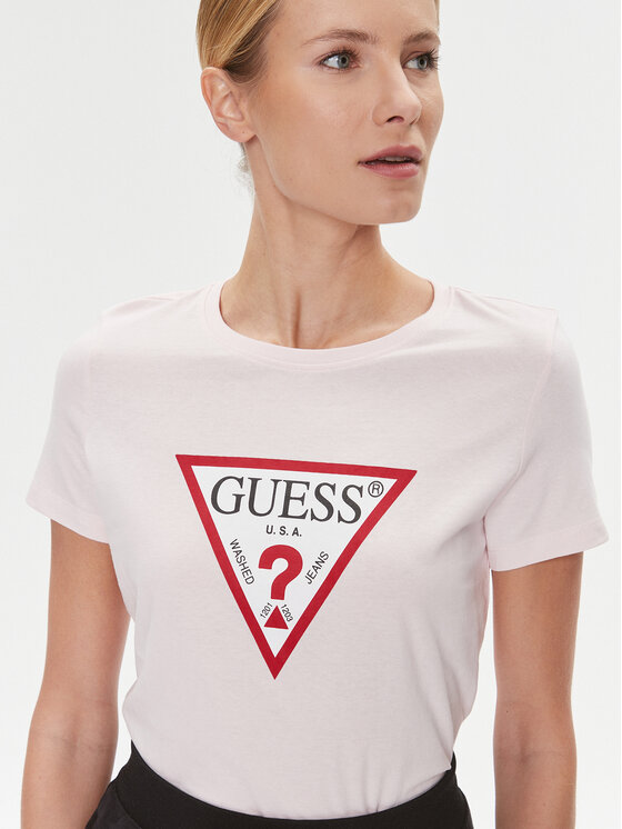 Guess Guess Футболка W1YI1B I3Z14 Рожевий Slim Fit