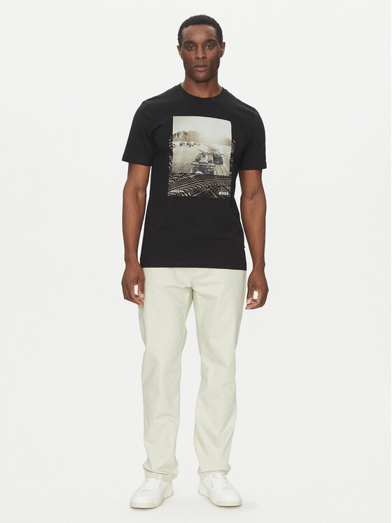 BOSS BOSS Футболка Te_Dunetrace 50539187 Чорний Regular Fit